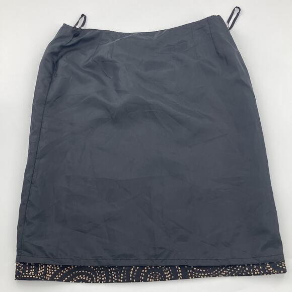 Talbots Womens Black Tan Circles Print Silk Blend Pencil Skirt Knee Length 6 New - Picture 12 of 14